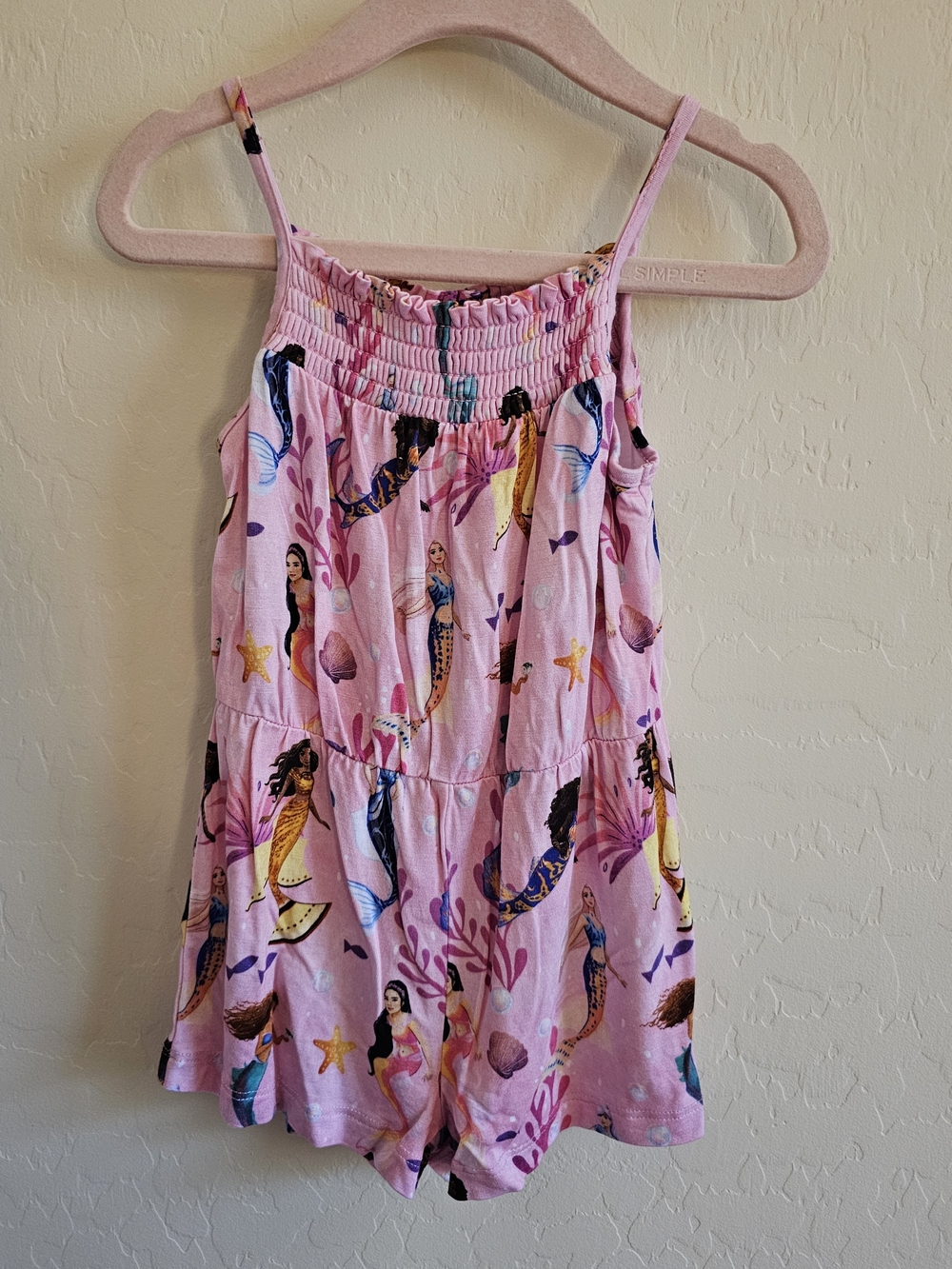 Posh Peanut The Little Mermaid Smocked Jumpsuit 3T-4T